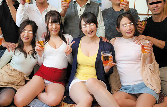 町内会の卑猥会合！若妻が酔わされて侵されて中出しされちゃう鬼畜映像！